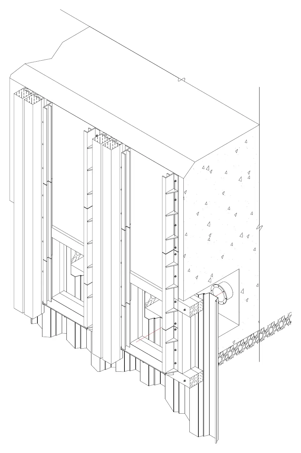 Cooling pump house intake, 3D · 冷卻泵房立體圖